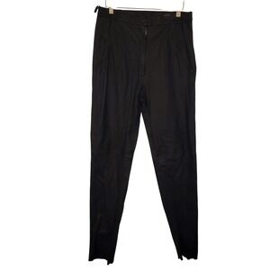 Graced by Starr Black Cow Nappa Leather Tapered High Waist Pants Large Vintage